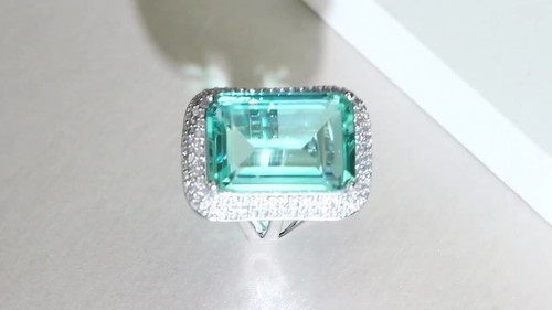 Anillo de Compromiso Rectangular Cuadrado Rectangular Cuadrado Corte Princesa Plateado Ajustable Corte Princesa Circonial para Mujeres - Vídeo 1 de 1