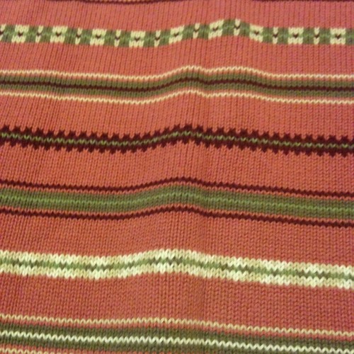 IZOD Sweater Women's Size Medium Pink with Design Stripes Thick Long Sleeved - Picture 3 of 6