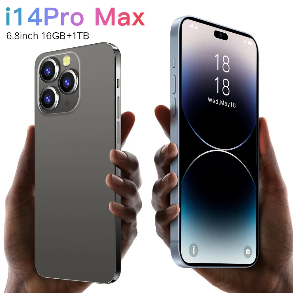 New Unlock Dual SIM I14 Pro MAX Smartphone Android Large Screen 6.8in 16GB+1TB - Image 4 of 4