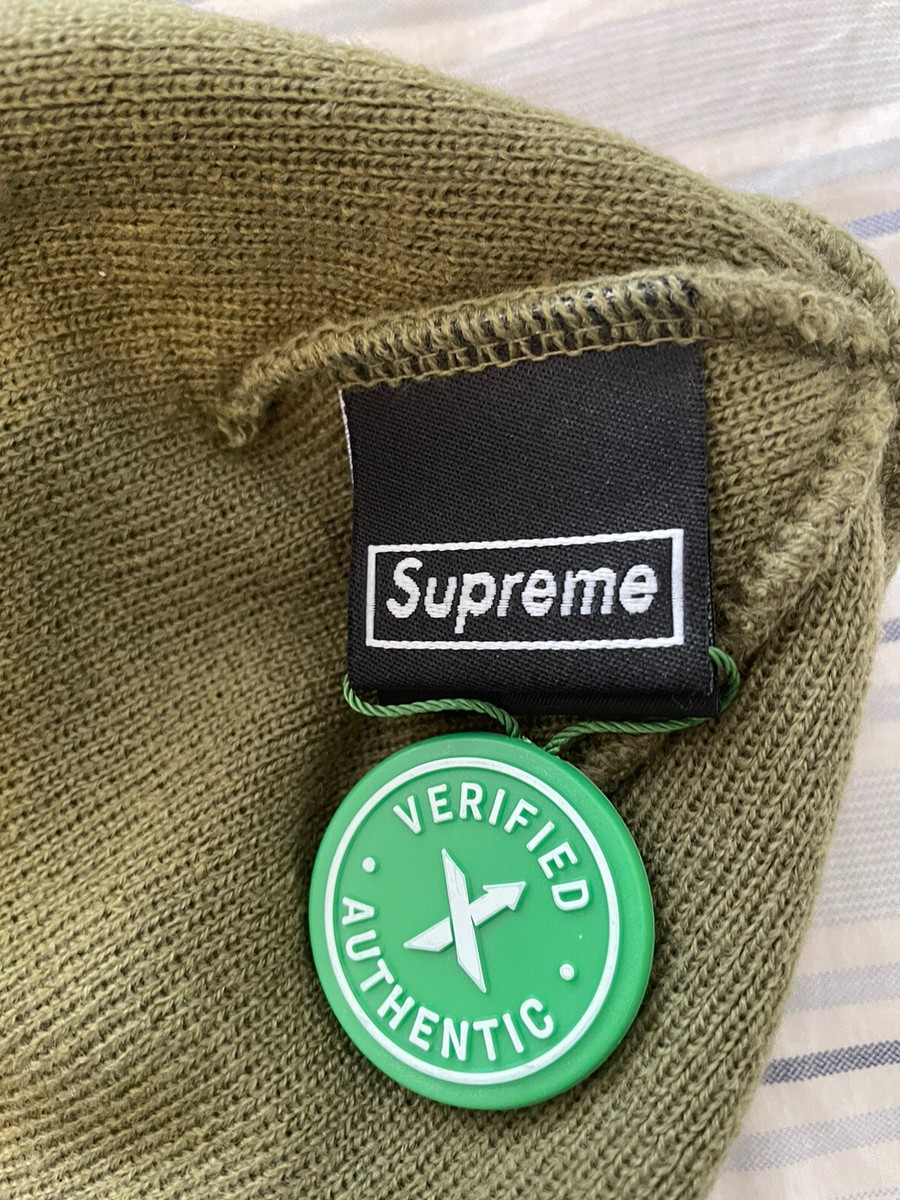 Olive New Era Cross Box Logo Beanie