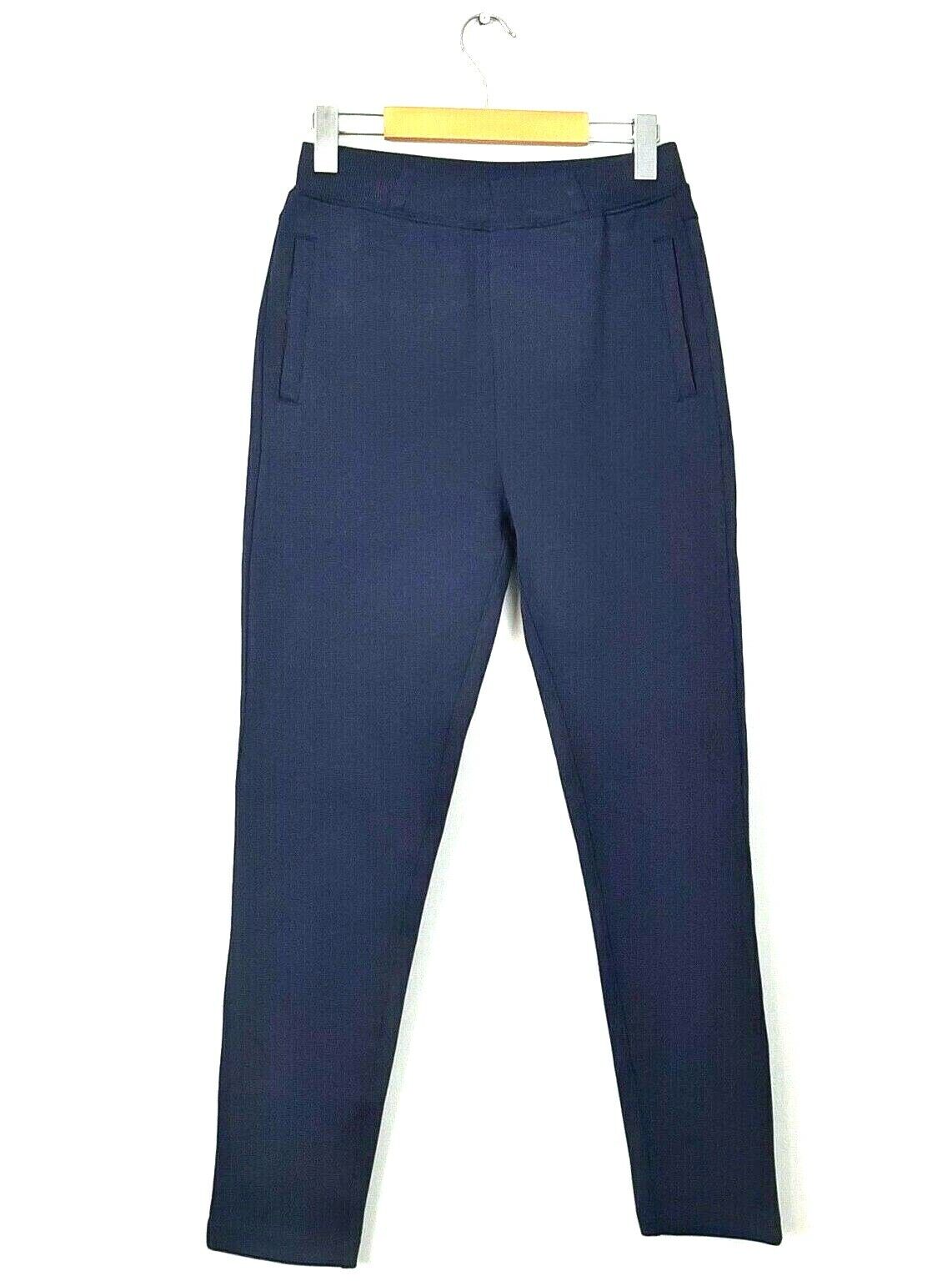 ROOTS Pants XS Navy Blue Cotton Knit Tapered Leg Stretch eBay