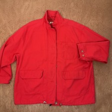 Vintage Eddie Bauer Barn Coat Womens LARGE Chore Work Jacket RED COTTON Gorp