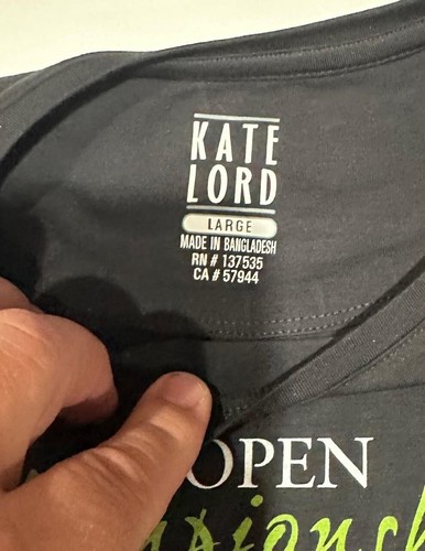 2017 US Open Championships Tennis Tee Shirt Women's Large Kate Lord NWOT #Z72 - Picture 3 of 4