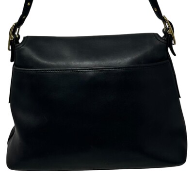 Vintage 90s Coach Legacy 9828 Black Soft Leather Flap Shoulder Bag