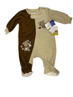 Peas & Carrots Footie Pajama by St. Eve Infant Sleeper 6-9 Mo. Puppy One Piece