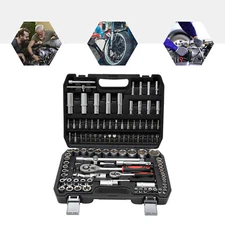 108Pcs Ratchet Wrench Mechanics Tools Kit Metric 1/4 And 1/2 Drive Socket Set