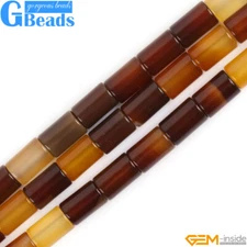 Natural Carnelian Agate Beads Tube Loose Beads For Jewelry Making 15" 4-12mm