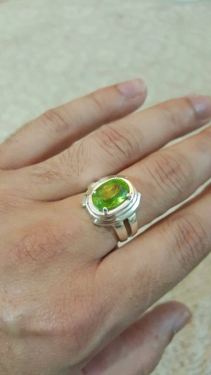 10KT Gold Polished Peridot Ring - Gold & Diamond Source – GDS