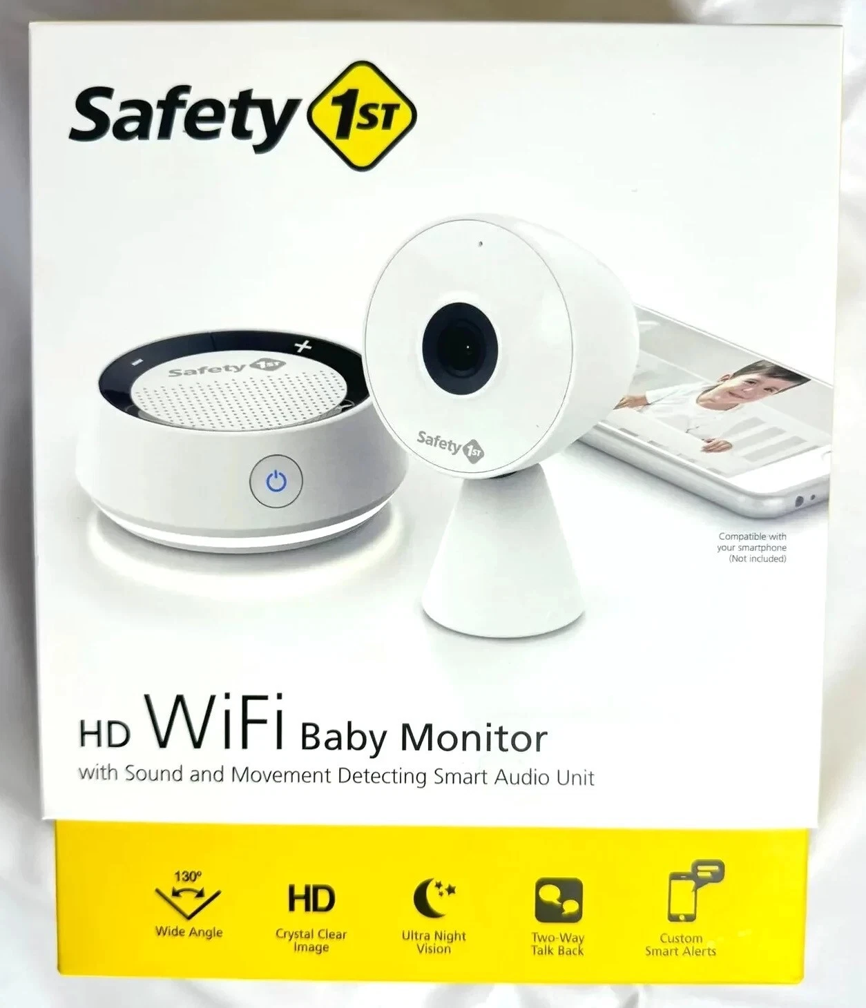 Safety 1st HD Wi-Fi Baby Monitor W/Sound & Movement Detecting Smart Audio Unit