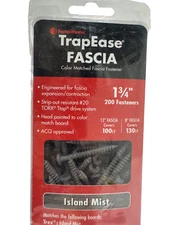 FastenMaster TrapEase Color Matched Fascia Fastener Island Mist 200  FMTRF-1LFLM
