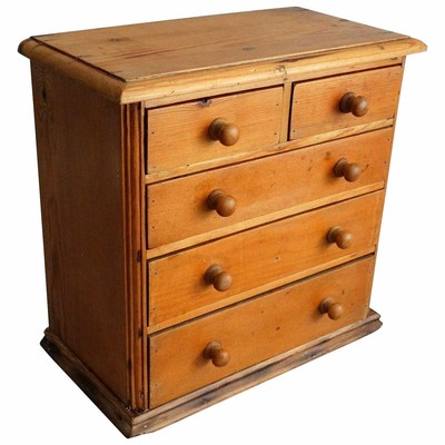 Miniature Antique English Pine Chest Of Drawers Ebay