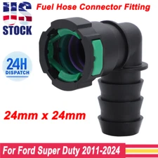 US 90 Deg Elbow 2 Button Quick Connect DEF Tank 1" For Ford Super Duty 2011-2024