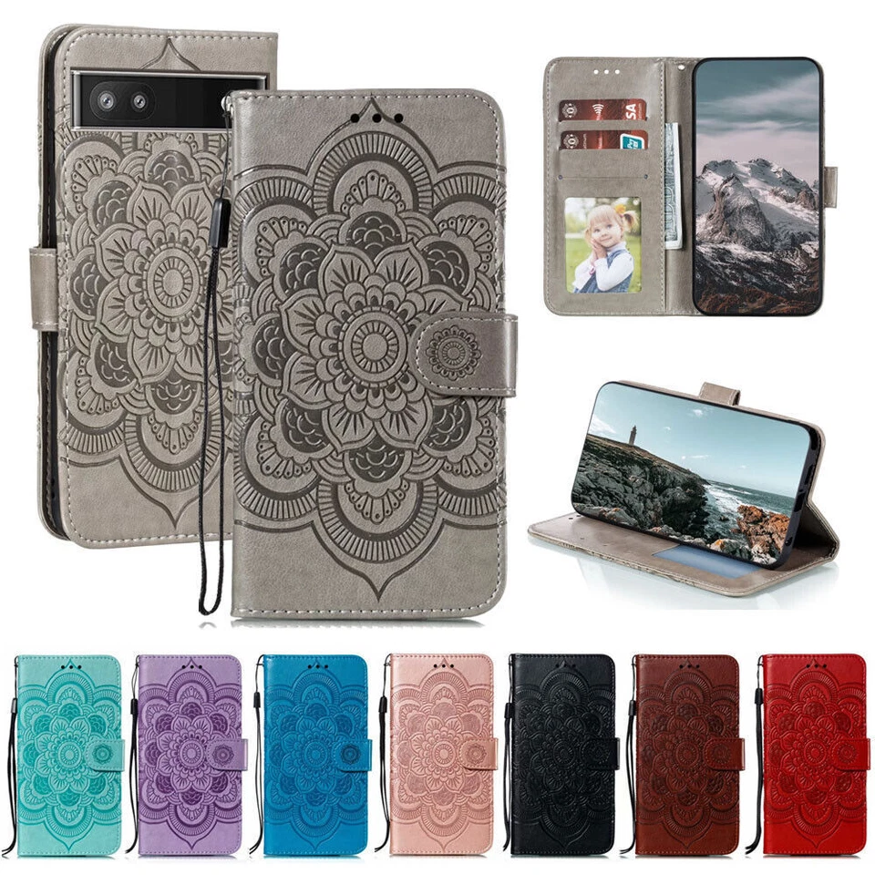 Feather Flower Wallet Phone Case For Google Pixel 9 8 7 6 Pro XL 5 4 6A 7A 8A 4A - Image 4 of 4