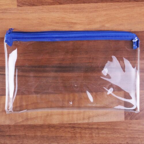 CLEAR PENCIL CASE School/Make Up Transparent Bag/Pouch See Through Stationary - Picture 1 of 4