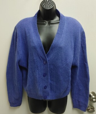 OBR vtg lambswool angora blend Boxy cropped cardigan Y2K size Large L