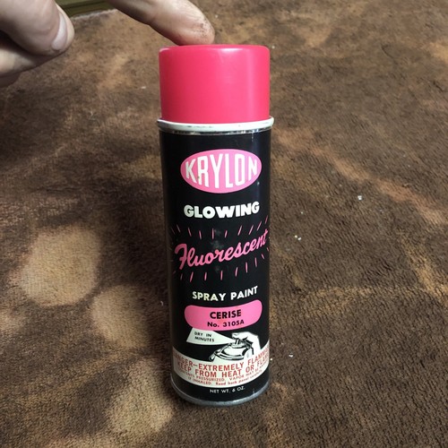 Vintage Krylon Spray Paint Can Fluorescent Glowing 6 OZ pink Cerise