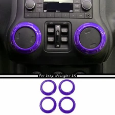 4pc Air Condition Outlet Vent Trim Ring Cover For Jeep Wrangler JK 11-17 Purple 