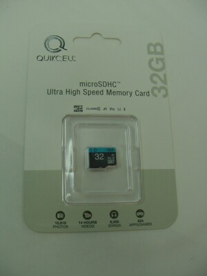 NEW - QUICKCELL 32GB MICROSDHC  ULTRA HIGH SPEED MEMORY CARD  MICRO SD CARD