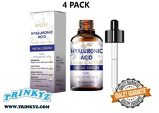 Hyaluronic Acid Anti-aging Serum for Face - 100% Pure Medical Formula - 4 PACK