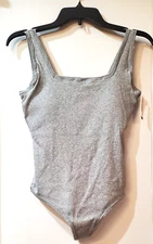 Gap GapBody Women's Logo Comfort Thong Bodysuit Light Gray Large #2