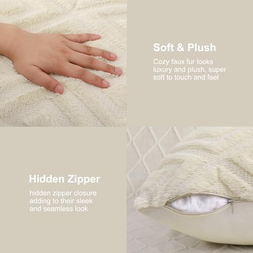 Soft Faux Fur Throw Pillow Covers 12x20 - Plush Short Wool 12 x 20-Inch ...