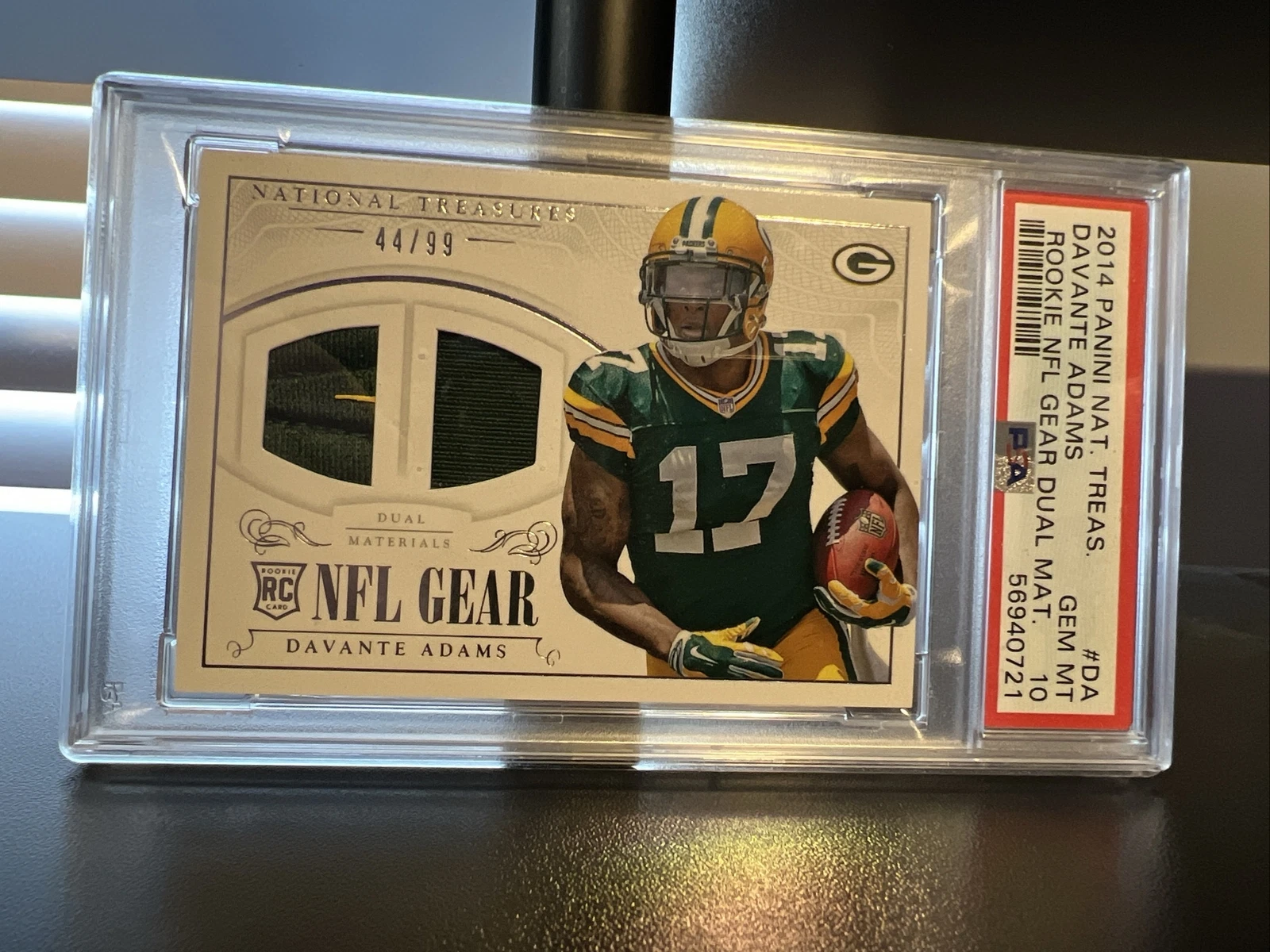 Davante Adams Panini National Treasures Rookie NFL Gear Dual Materials #DA Base