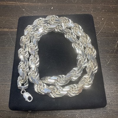 Heavy Sterling Silver Italy Rope Chain Neckalce 28''  704g MONSTER ROPE!
