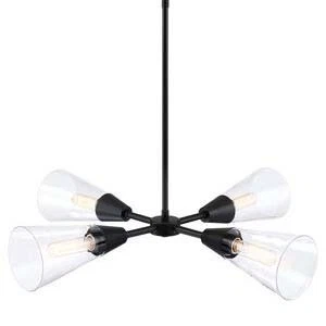 Designers Fountain D290M-4CH Norro 4 Light 30"W Chandelier - Black - Picture 1 of 2