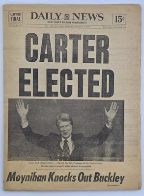 Jimmy Carter Elected President 1976 Full Newspaper Daily News Nov 3 Issue