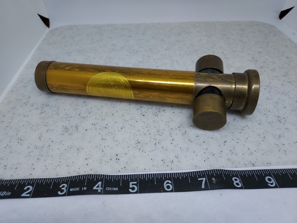Rare Vintage Corki Weeks Brass Kaleidoscope 8.25” - Small As Is - Works Fine