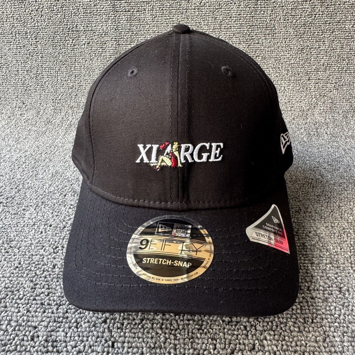 New Era XLARGE 9FIFTY Stretch-Snap Black Baseball Cap