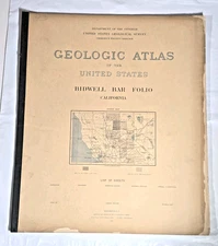 Antique 1898 USGS Geological Folio #43 Bidwell Bar CA Original Atlas Maps