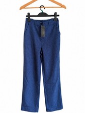 (126) Trendyol relaxed fit Trousers Denim Look BNWT UK 8 cigerette pants blue