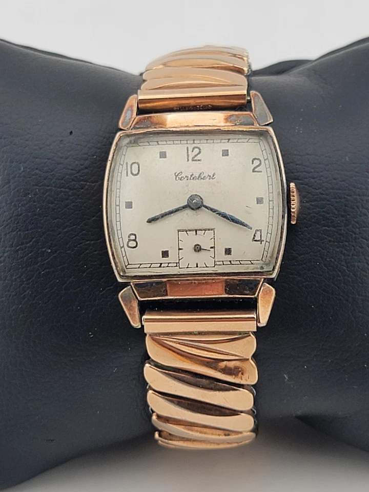 Raro Vintage Cortebert Relógio Mecânico Masculino Rosa com Segunda Mão Funciona Ótimo - Imagem 4 de 4