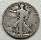 1921-P KEY DATE WALKING LIBERTY SILVER HALF - VG - FREE SHIPPING!