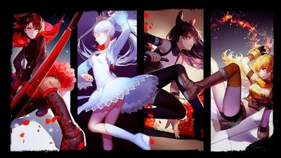 Anime rwby ruby rose weiss schnee blake belladonna yang Play Gaming Mat Desk