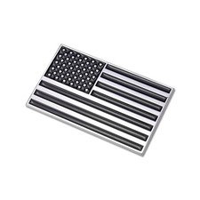 3D Black American Flag Metal Car Sticker, 3.15" x 2" USA Flag Decal, Zinc All...