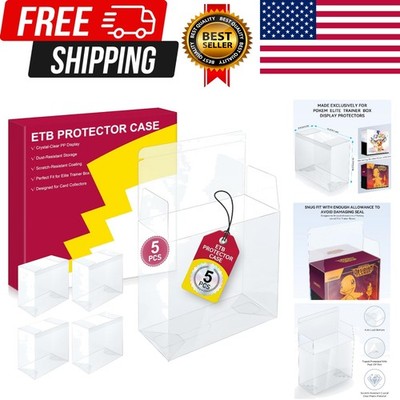 【5 Pcs】 PKMN ETB Protector Case, Elite Trainer Box Protector, ETB Box Plastic Di