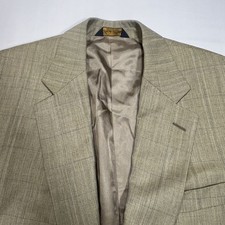 Brooks Brothers Blazer Men's 42R Brown Beige Blue, 100 Wool Made in Canada