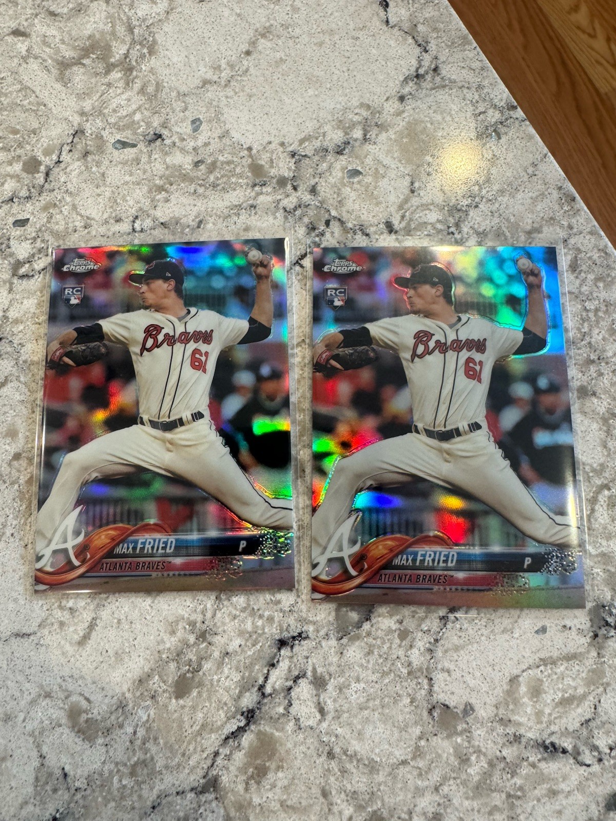 2 2018 Topps Chrome Braves Max Fried #66 Refractor (RC) Rookie