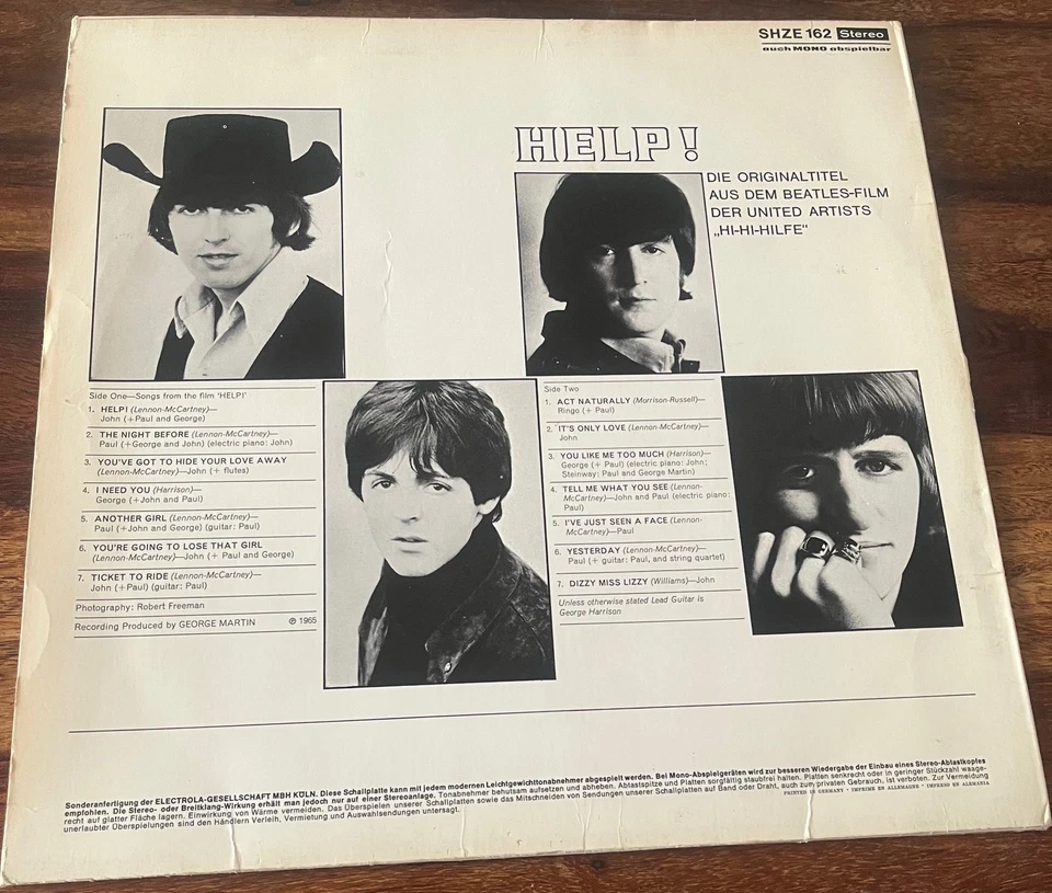 Beatles - Help German press 1967/8 SHZE 162 MIT RECHTSCHREIBFEHLER H-Hi-Hilfe - Bild 4 von 4