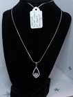 Sterling Silver Heart Pendant Necklace 18” Chain Teardrop Halo CZ Love Gift — photo 2