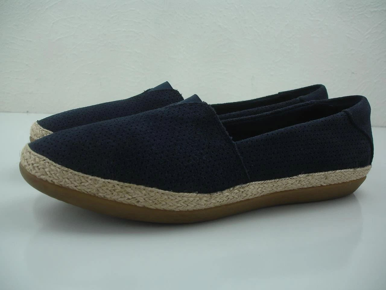 Scarpe donna 9 5 M Clarks espadrillas slip on Danelly Sky blu navy pelle scamosciata