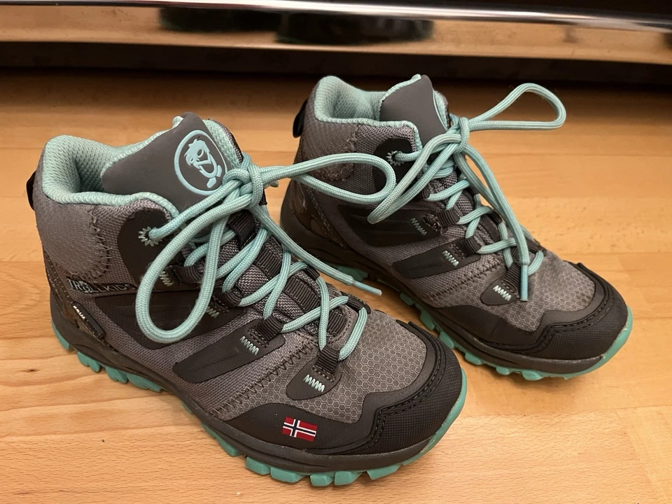Trollkids Kinder Schuhe / Wanderschuhe - 31 - Grau - Aqua Proof - zum Schnüren