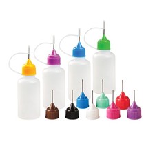 Precision Applicator Bottle 1 Oz. 4 Needle Tip Squeeze Bottles and 12 Tips fo...