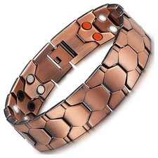 Men Copper Magnetic Bracelet Arthritis Relief Bio Energy Health Bangle Gift