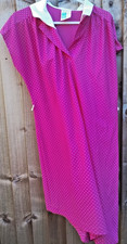 VINTAGE ST MICHAEL M&S Pink white spotted Shirt Dress Size UK 12