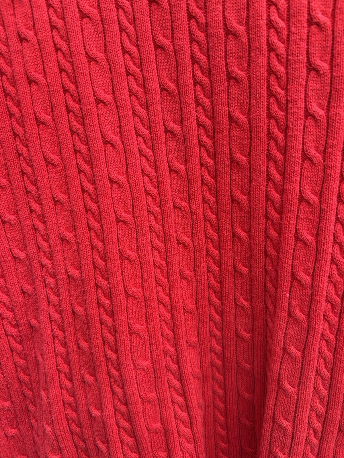 Pendleton Sweater Red Cable Knit Short Sleeve 100… - image 5