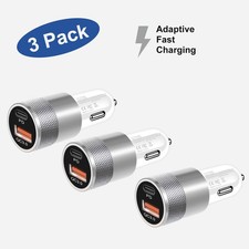 3 Pcs Fast Charge USB PD Type-C Car Charger Adapter For Motorola G/G Play 2026 