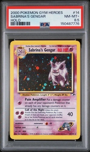 PSA 8.5 2000 POKEMON GYM HEROES HOLO #14 SABRINA'S GENGAR  New Cert